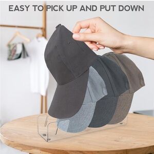 Hat Stand for Caps, 2 Pack ,  Black Acrylic Hat Rack for Dresser (4 total) NEW